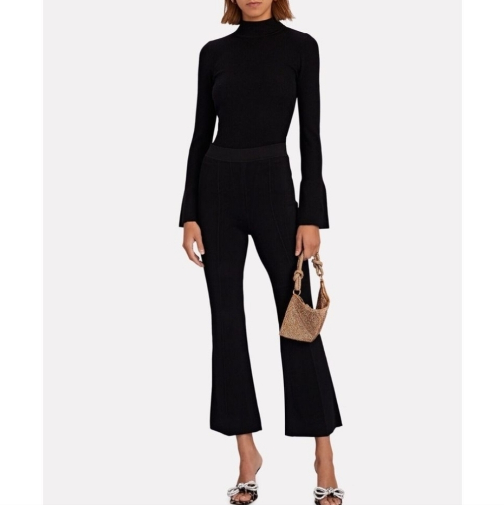 A.L.C. Drew Flare Crop Pants - Black - Size 6 - Italian Fabric